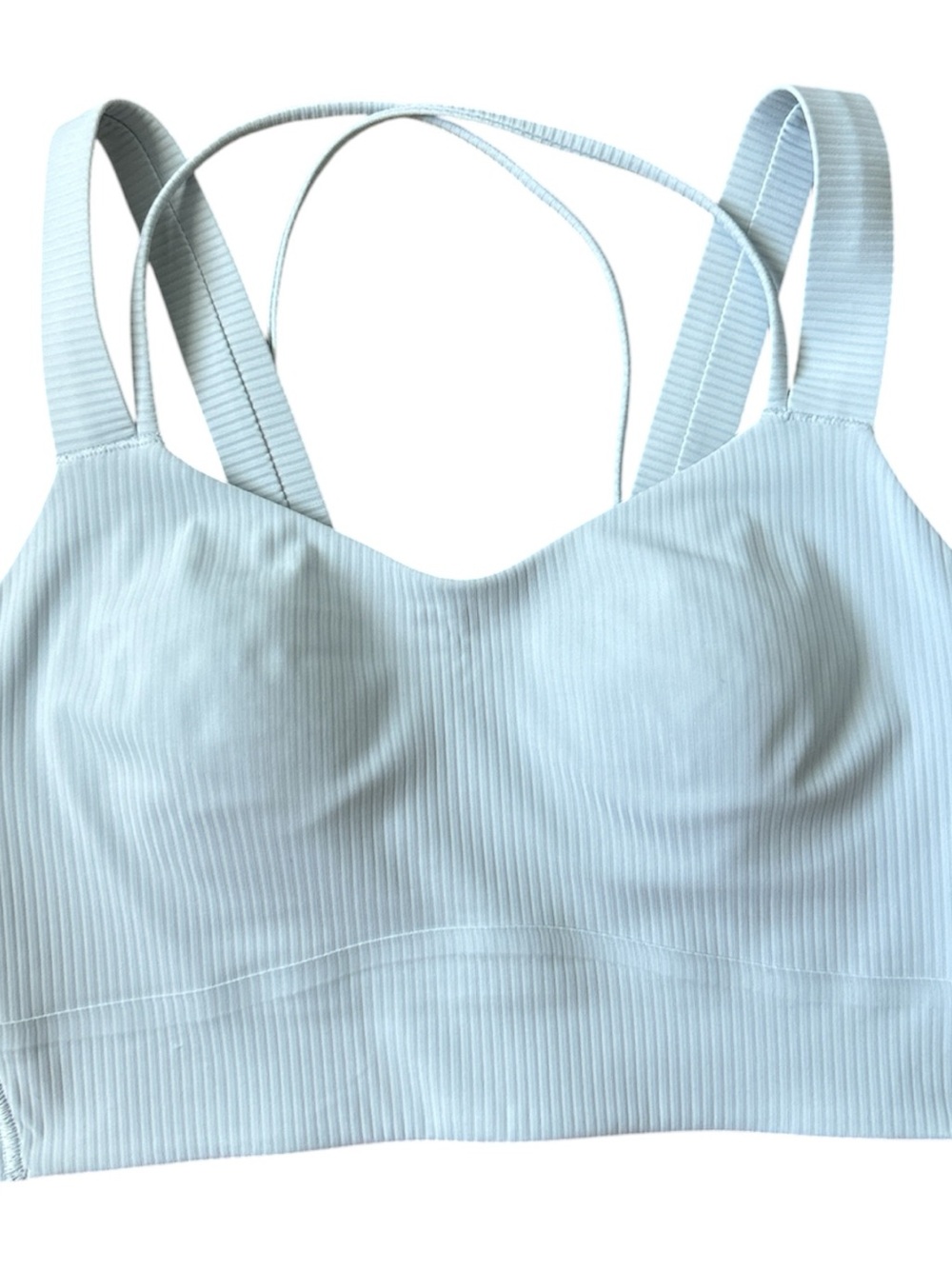 Lululemon Like A Cloud Longline Bra D/DD Size 6 Ribbed Foam Cloud Blue Women’s